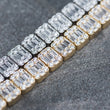 Load image into Gallery viewer, 8mm Square Baguette Tennis Anklet in White Gold