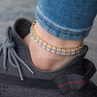 Load image into Gallery viewer, 8mm Square Baguette Tennis Anklet in Yellow Gold