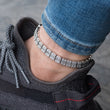 Load image into Gallery viewer, 8mm Square Baguette Tennis Anklet in White Gold