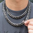Load image into Gallery viewer, 14mm Prong Miami Cuban Link Chain In Black Gold