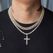 Load image into Gallery viewer, BUNDLE - Diamond Cuban Link Choker (10mm)+ Cross & Tennis Chain 4mm in Yellow Gold