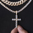 Load image into Gallery viewer, BUNDLE - Diamond Cuban Link Choker (10mm)+ Cross & Tennis Chain 4mm in Yellow Gold