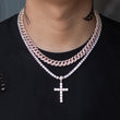 Load image into Gallery viewer, BUNDLE - Diamond Cuban Link Choker (10mm)+ Cross & Tennis Chain 4mm in Rose Gold