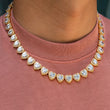 Load image into Gallery viewer, 10mm Heart Clustered Tennis Necklace in Yellow Gold