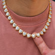 Load image into Gallery viewer, 10mm Heart Clustered Tennis Necklace in Yellow Gold