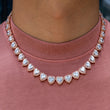 Load image into Gallery viewer, 10mm Heart Clustered Tennis Necklace in Rose Gold