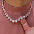 Load image into Gallery viewer, 10mm Heart Clustered Tennis Necklace in Rose Gold