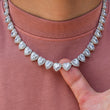 Load image into Gallery viewer, 10mm Heart Clustered Tennis Necklace in White Gold