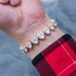 Load image into Gallery viewer, 10mm Heart Clustered Tennis Bracelet in Rose Gold