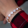 Load image into Gallery viewer, 10mm Heart Clustered Tennis Bracelet in Rose Gold