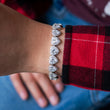 Load image into Gallery viewer, 10mm Heart Clustered Tennis Bracelet in White Gold