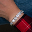 Load image into Gallery viewer, 10mm Heart Clustered Tennis Bracelet in White Gold