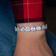 Load image into Gallery viewer, 10mm Heart Clustered Tennis Bracelet in White Gold