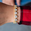 Load image into Gallery viewer, 10mm Heart Clustered Tennis Bracelet in Yellow Gold