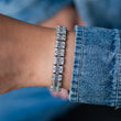 Load image into Gallery viewer, 8mm Square Baguette Tennis Bracelet in White Gold