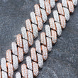 Load image into Gallery viewer, Two-Tone Prong Cuban Link Choker (12mm) in Rose/White Gold