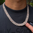Load image into Gallery viewer, Two-Tone Prong Cuban Link Choker (12mm) in Rose/White Gold