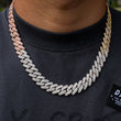 Load image into Gallery viewer, Tri-colored Prong Cuban Link Necklace(12mm) In White/Yellow/ Rose Gold