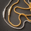Load image into Gallery viewer, Gold Square Pearl Chain 4mm