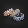 Load image into Gallery viewer, Diamond Prong Link Choker Ring in White Yellow Gold DRMD Jewelry