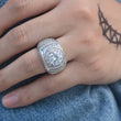 Load image into Gallery viewer, Baguette Diamond Halo Ring in White Yellow Gold DRMD Jewelry
