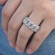 Load image into Gallery viewer, Diamond Prong Link Choker Ring in White Yellow Gold DRMD Jewelry