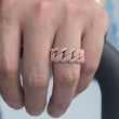 Load image into Gallery viewer, Diamond Prong Link Choker Ring in White Yellow Gold DRMD Jewelry