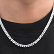 Load image into Gallery viewer, Baguette Tennis Chain (5mm) in White Gold
