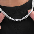 Load image into Gallery viewer, Baguette Tennis Chain (5mm) in White Gold