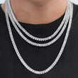 Load image into Gallery viewer, Baguette Tennis Chain (5mm) in White Gold