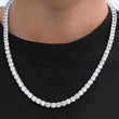 Load image into Gallery viewer, Round Cut Tennis Chain (6mm) in White Gold