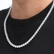 Load image into Gallery viewer, Round Cut Tennis Chain (6mm) in White Gold