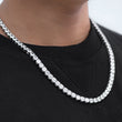 Load image into Gallery viewer, Round Cut Tennis Chain (6mm) in White Gold