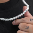 Load image into Gallery viewer, Round Cut Tennis Chain (6mm) in White Gold