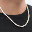 Load image into Gallery viewer, Round Cut Tennis Chain (5mm) in Yellow Gold
