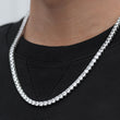 Load image into Gallery viewer, Round Cut Tennis Chain (5mm) in White Gold