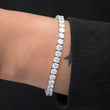 Load image into Gallery viewer, Round Cut Tennis Bracelet (5mm) in White Gold