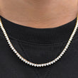 Load image into Gallery viewer, Round Cut 3 Prong Tennis Chain (3mm) in Yellow Gold