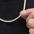 Load image into Gallery viewer, Round Cut Tennis Chain (3mm) in Yellow Gold