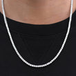 Load image into Gallery viewer, Round Cut Tennis Chain (3mm) in White Gold