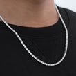 Load image into Gallery viewer, Round Cut Tennis Chain (3mm) in White Gold
