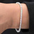 Load image into Gallery viewer, Round Cut Tennis Bracelet (3mm) in White Gold