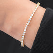 Load image into Gallery viewer, Round Cut Tennis Bracelet (3mm) in Yellow Gold