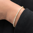 Load image into Gallery viewer, Round Cut Tennis Bracelet (3mm) in Yellow Gold