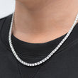 Load image into Gallery viewer, Round Cut Tennis Chain (4mm) in White Gold
