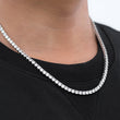 Load image into Gallery viewer, Round Cut Tennis Chain (4mm) in White Gold