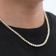 Load image into Gallery viewer, Round Cut Tennis Chain (4mm)  in Yellow Gold