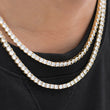 Load image into Gallery viewer, Round Cut Tennis Chain (4mm)  in Yellow Gold