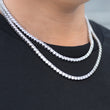 Load image into Gallery viewer, BUNDLE - 4mm Round Cut Tennis Chain 2PCS in White Gold