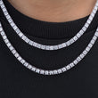 Load image into Gallery viewer, BUNDLE - 4mm Round Cut Tennis Chain 2PCS in White Gold